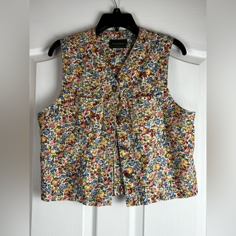 Vintage Y2K Willowbend Floral Button-Up Vest - Picture 3 of 10
